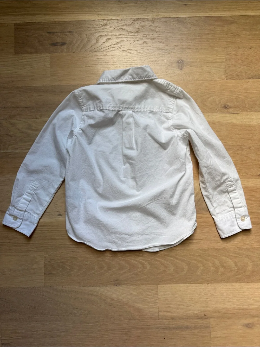 Girls’ Long Sleeve White Collar Button Up Shirt - Size 4-5